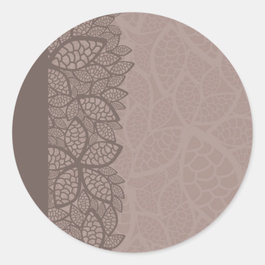 Rahmen und Hintergrund des Leaf-Musters Runder Aufkleber (Vorderseite)