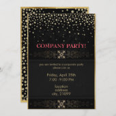 Rahmen und Punkte für Gold-Glitzer Einladung (Vorne/Hinten)