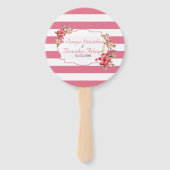 Rahmen und Streifen aus rosa weißem Glitzer Fächer (Rückseite)