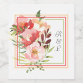 Rahmen- und Wasserfarbenrosen Weinetikett (Einzelnes Label)