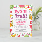 Rahmen Zwei-tti Frutti 2. Geburtstag Einladung (Stehend Vorderseite)