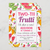 Rahmen Zwei-tti Frutti 2. Geburtstag Einladung (Vorne/Hinten)