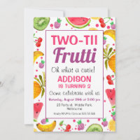 Rahmen Zwei-tti Frutti 2. Geburtstag Einladung