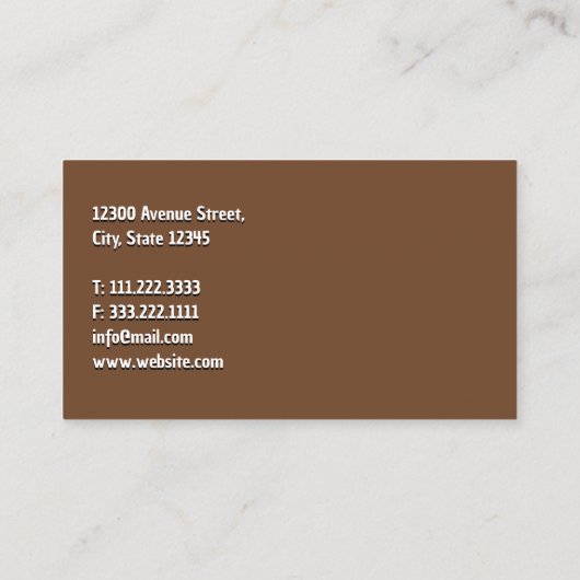 Rahmenbauunternehmer Visitenkarte (Rückseite)