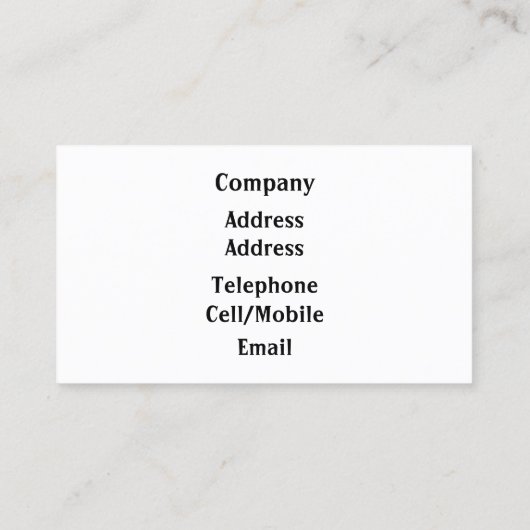 RAHMENTIERE VISITENKARTE (Rückseite)