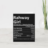 Rahway Girl Nj New Jersey Funny City Home Roots Us Karte (Vorderseite)