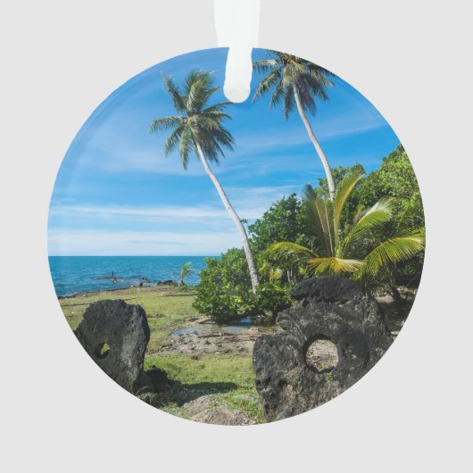 Rai Stones auf Yap Island Ornament (Rückseite)