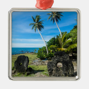 Rai Stones auf Yap Island Ornament Aus Metall
