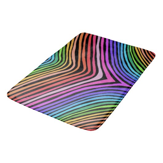 Raibow Stripes Curines Badematte (Schrägansicht)