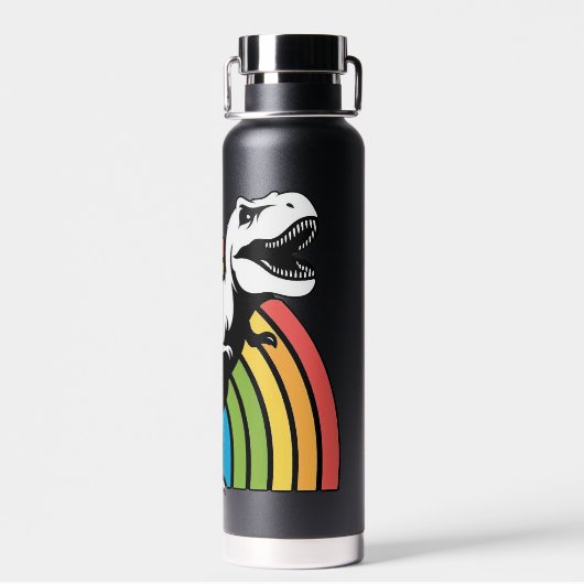 Raibow T-Rex Trinkflasche (Rückseite)