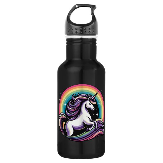 Raibow Unicorn Edelstahlflasche (Vorderseite)