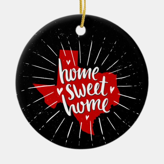 Raider Red and Black Zuhause Sweet Zuhause - Texas Keramik Ornament (Vorne)
