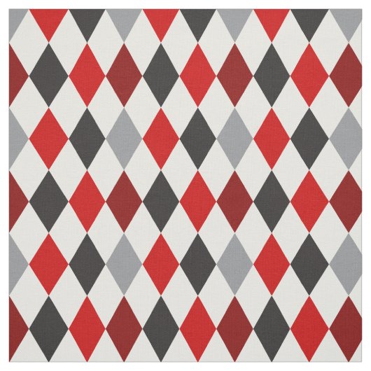 Raider Red & Black Raute Muster Stoff (Muster)