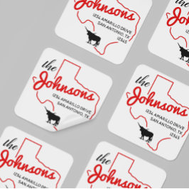 Raider Red Texas Longhorn Familiennamen Quadratischer Aufkleber