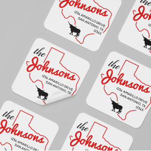 Raider Red Texas Longhorn Familiennamen Quadratischer Aufkleber