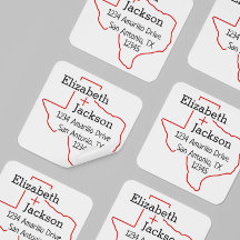 Raider Red Texas Silhouette Couple Address Label