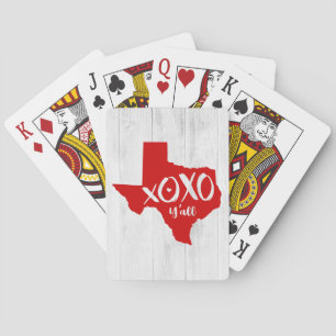 Raider Red XOXO, Y'all - Texas Staat Shape Spielkarten