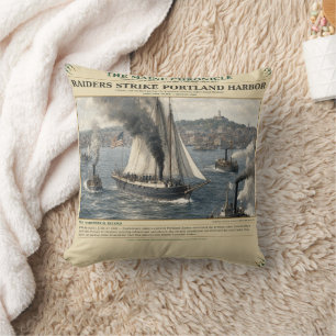 Raider überfallen Portland Harbor 27. Juni 1863 Kissen
