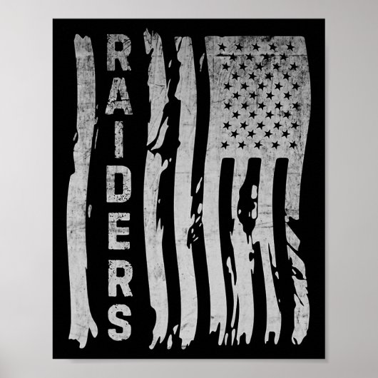 Raiders attackieren US-Flagge Männer Junge Frauen  Poster (Vorne)