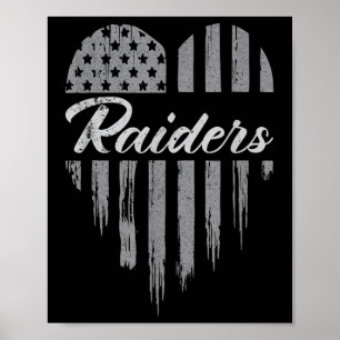Raiders Herzname Männer Frauen Mädchen Kind Poster
