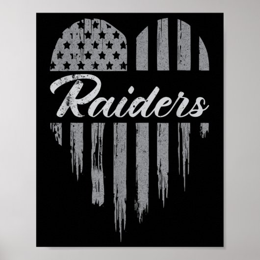 Raiders Herzname Männer Frauen Mädchen Kind Poster (Vorne)