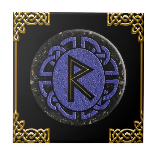 "raidho" älteres futhark fliese (Vorderseite)