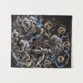 Raijin Bleu Wandteppich (Vorderseite (Horizontal))