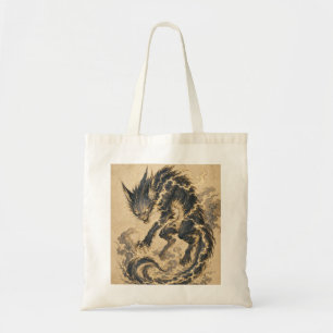 Raiju Gold Schwanz Japanische Yokai Kunst Tasche