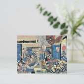 Raikō und die Erdspinne von Utagawa, Kuninaga Postkarte (Stehend Vorderseite)