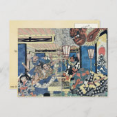 Raikō und die Erdspinne von Utagawa, Kuninaga Postkarte (Vorne/Hinten)