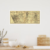Rail Map 1882 von California & Nevada Poster (Küche)