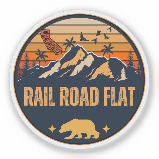 Rail Road Flat, Kalifornien Aufkleber (Vorderseite)