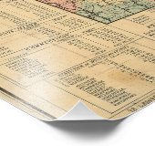 Rail Road & Township Karte von Massachusetts, 1879 Fotodruck (Ecke)