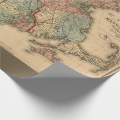 Rail Road & Township Karte von Massachusetts, 1879 Geschenkpapier (Ecke)