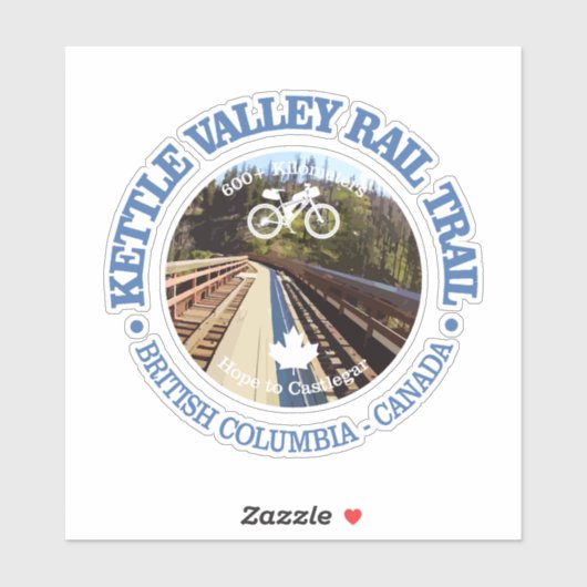 Rail Trail Kettle Valley (Radweg c) Aufkleber (Blatt)