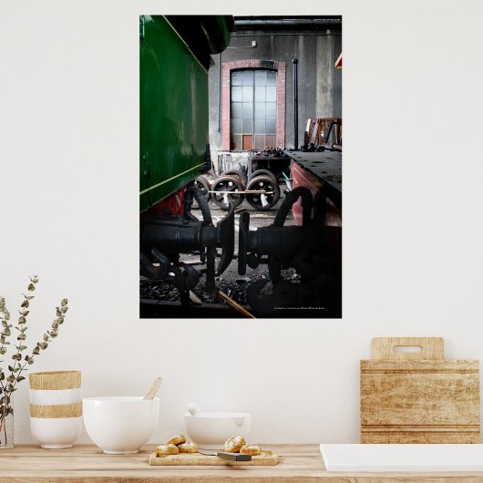 Rail Yard Old Steam Train Le Mastrou Poster (Küche)