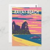 Railay Beach Thailand Reisen Vintag Postkarte (Vorne/Hinten)