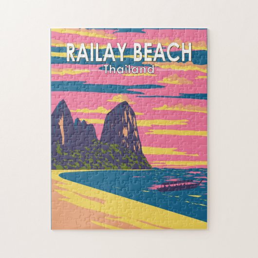 Railay Beach Thailand Reisen Vintag Puzzle (Vertikal)