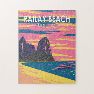 Railay Strand Thailand Reise Kunst Vintage Puzzle