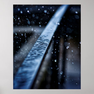 Railing rain wet nature drops poster