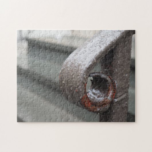 Railing Raindrops New York City NYC Puzzle (Horizontal)