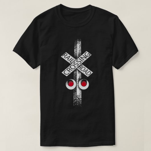 Railroad Crossing Cute Road Sign Crossing Gift T-Shirt (Design vorne)
