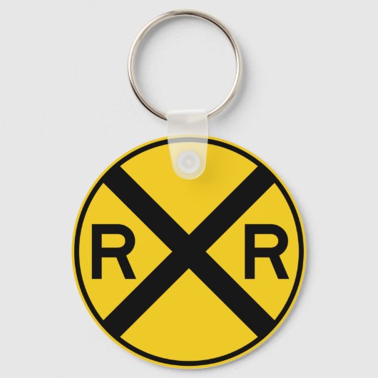 Railroad Crossing Highway Sign Schlüsselanhänger (Vorderseite)