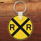 Railroad Crossing Highway Sign Schlüsselanhänger (Vorderseite)