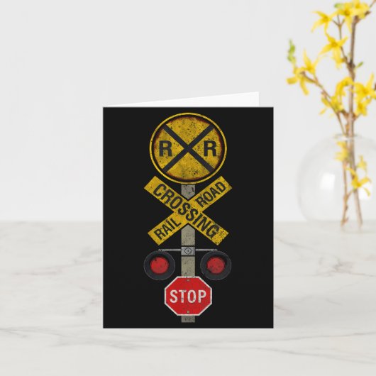 Railroad Crossing Locomotive Model Train Lover Roa Karte (Gelbe Blume)