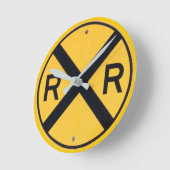 Railroad Crossing Sign Runde Wanduhr (Winkel)