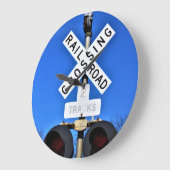 Railroad Crossing Signals With Mechanical Bell Große Wanduhr (Winkel)