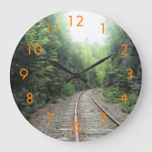 Railroad Tracks Wall Clock Große Wanduhr