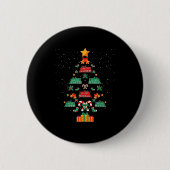 Railroad Train Locomotive Old Train Christmas Tree Button (Vorderseite)