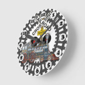 Railroad Train Runde Wanduhr (Winkel)